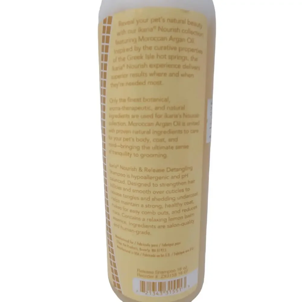 Ikaria Pet Dog Cat Shampoo 16oz Nourish Release Lemon Sage Human Salon Grade